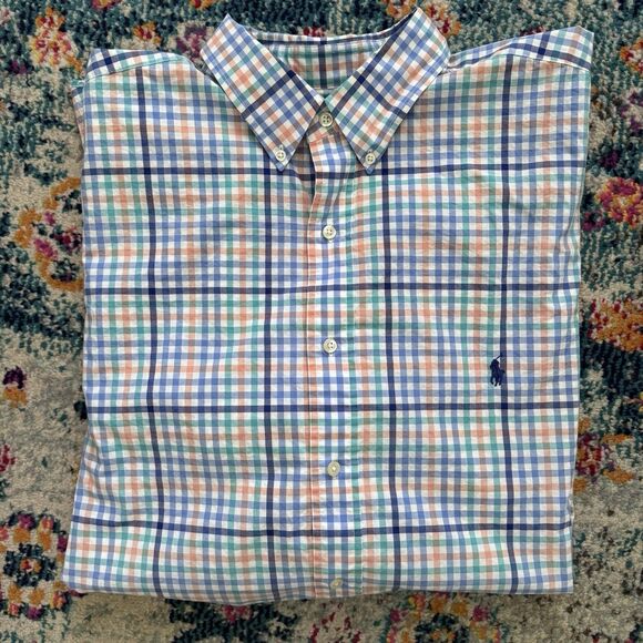 Ralph Lauren Men's Gingham Check 100% Cotton Stretch Button Down Size XLT - Picture 7 of 7